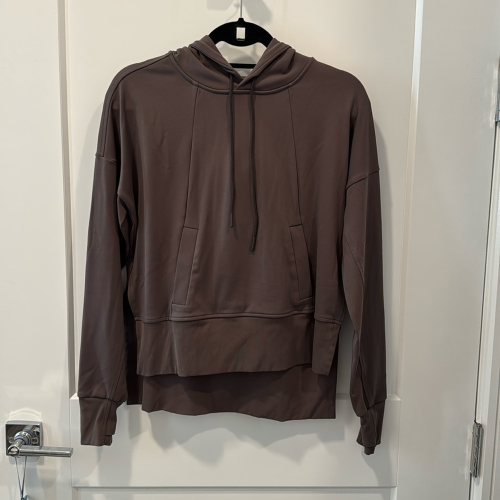 Athleta Hoodie with hand warming front pocket - Brown - XS